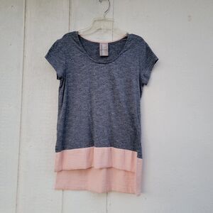 Anthropologie Dolan left coast collection gray peach colorblock top wmns Sz S